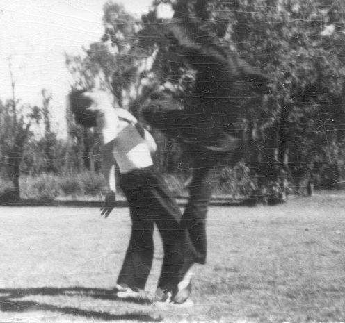 Sifu Dave Lacey Executing a flying jump kick